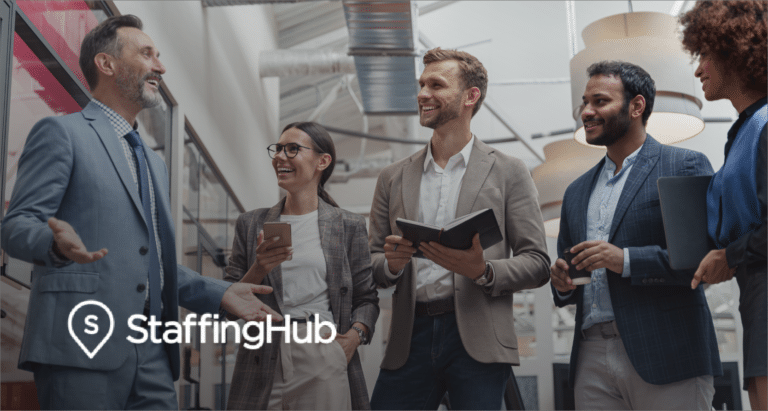 Employees talking, Staffing Hub related post